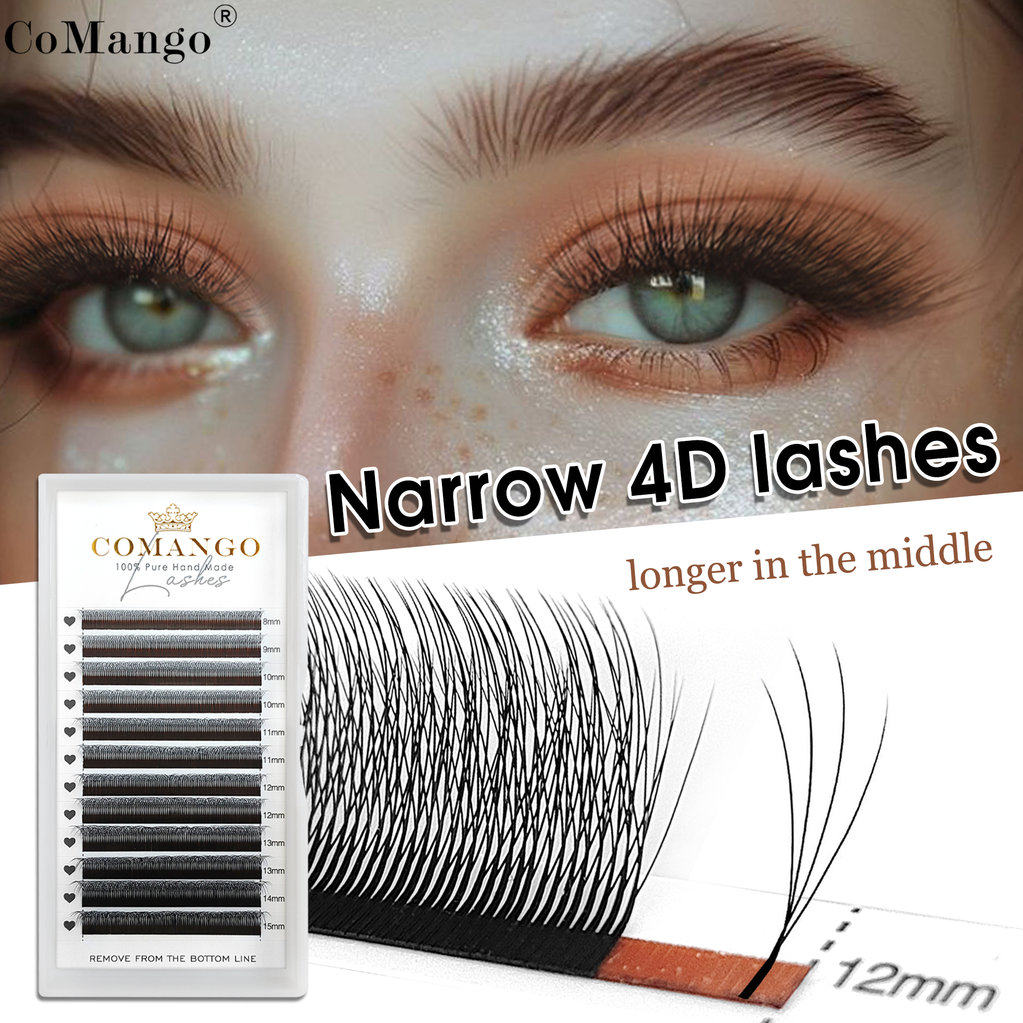 Eyelash Extension Volume Styles - CoMango Narrow 4D Hand Woven W