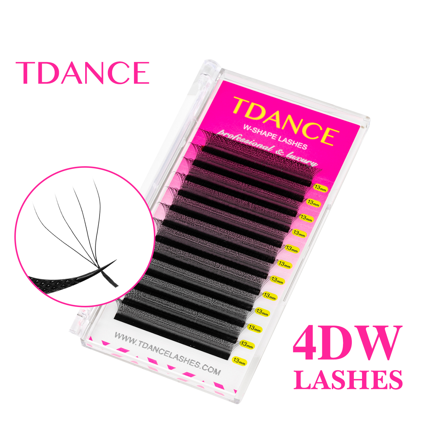 Eyelash Extension Volume Styles - TDANCE 4D W Eyelash Extensions Natural