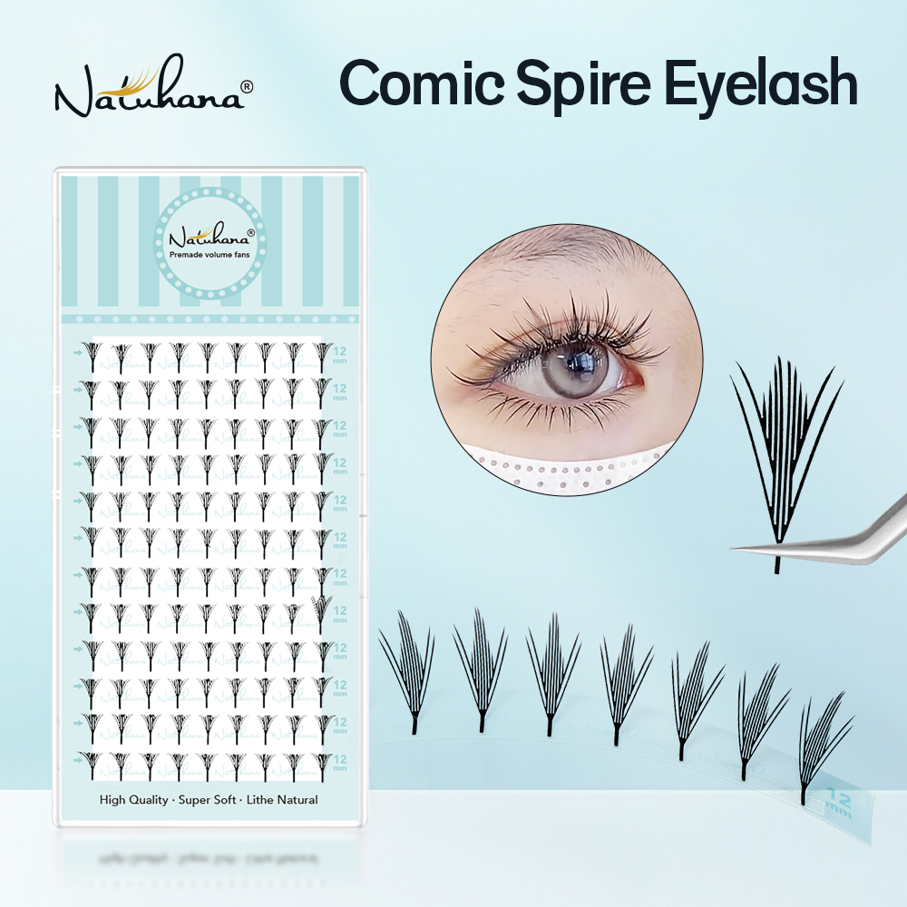 NATUHANA Narrow Spiky Premade  - đánh giá và giá Eyelash Extension Anime Style