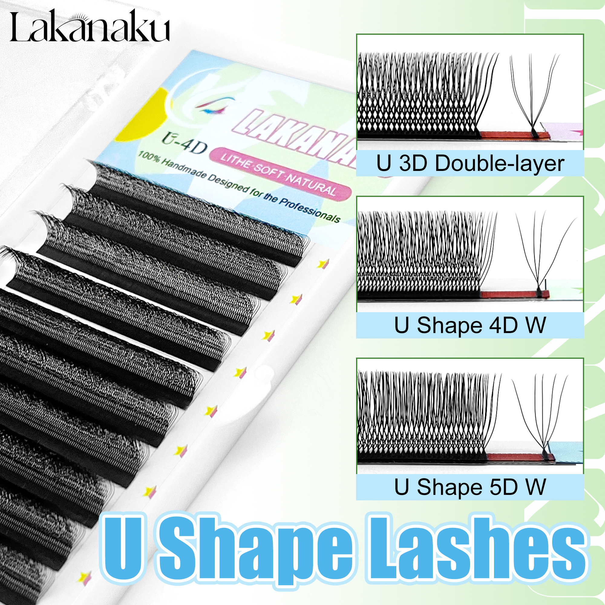 LAKANAKU U Style YY 4D 5D 6D E - đánh giá và giá Eyelash Extension Volume Styles