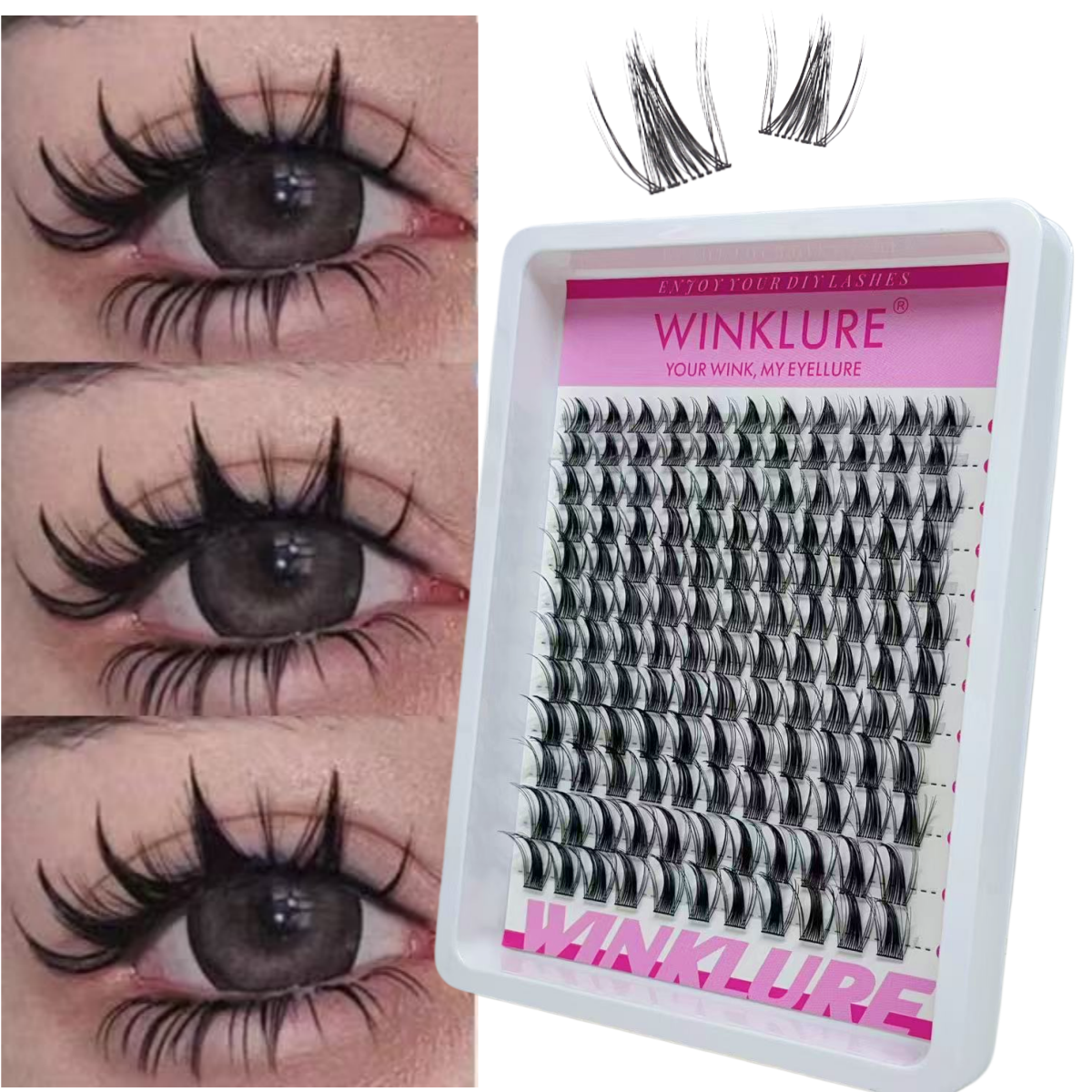 WINKLURE Spikes Lash Cluster E - đánh giá và giá Eyelash Extension Anime Style