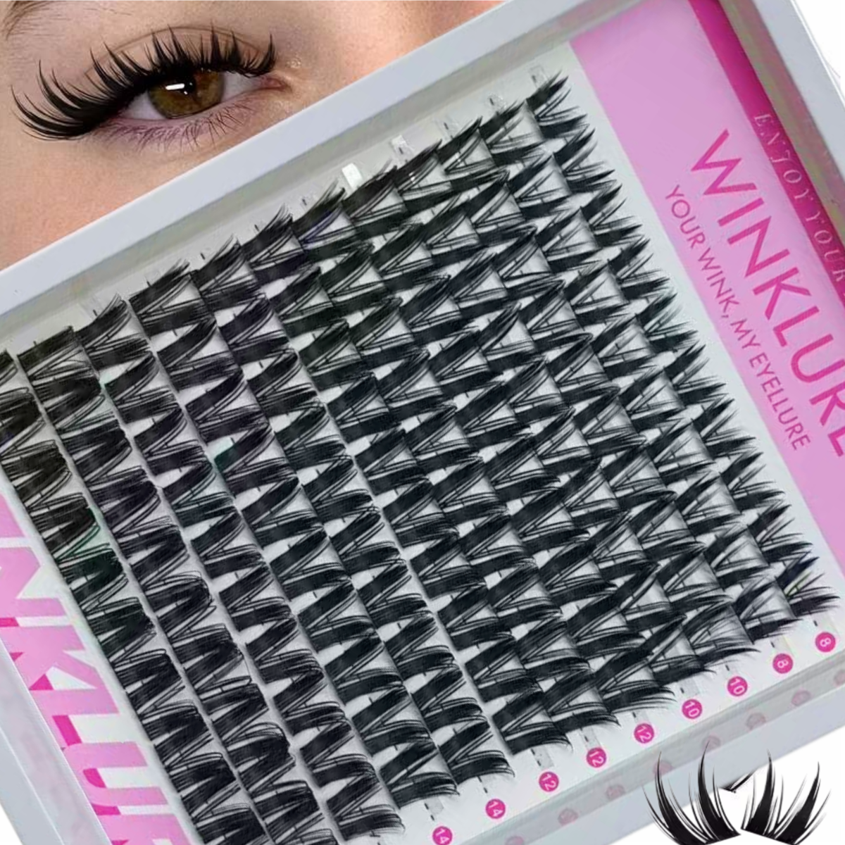 WINKLURE Spikes Lash Cluster E - đánh giá và giá Eyelash Extension Anime Style