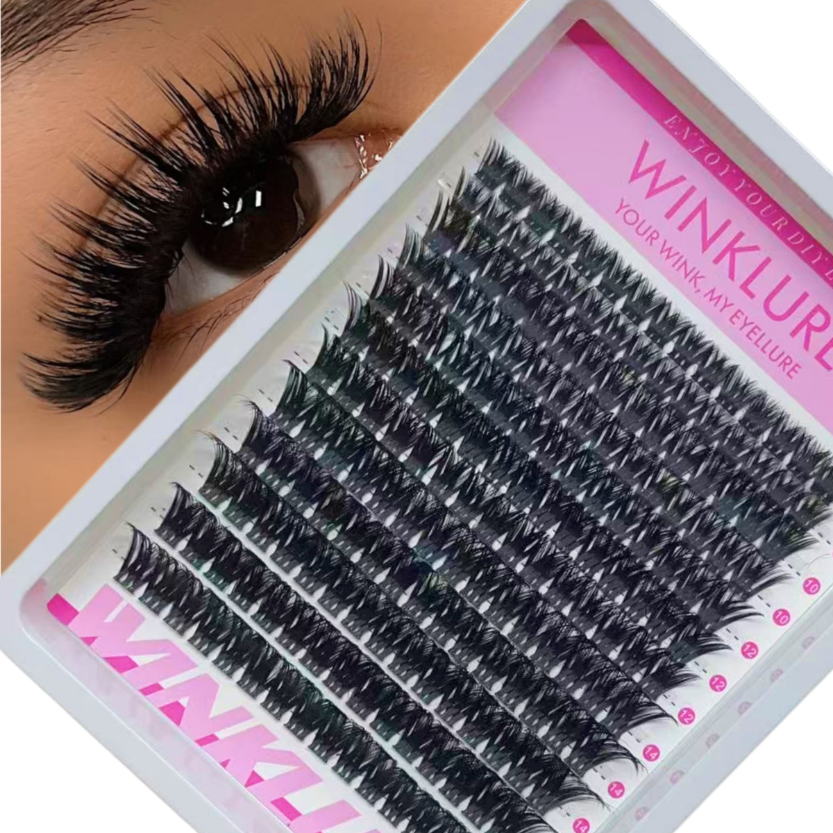WINKLURE Spikes Lash Cluster E - đánh giá và giá Eyelash Extension Anime Style