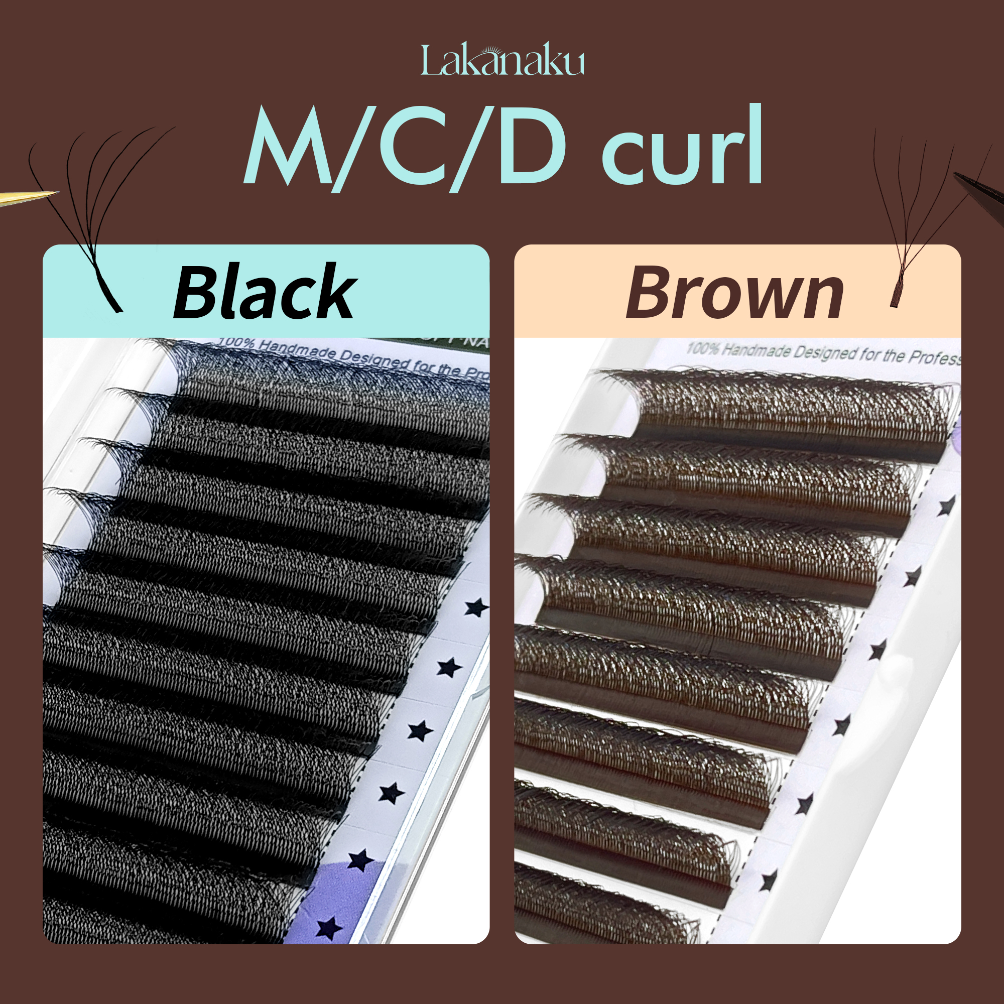 LAKANAKU M Curl Brown 5D W Sty - đánh giá và giá Eyelash Extension Volume Styles