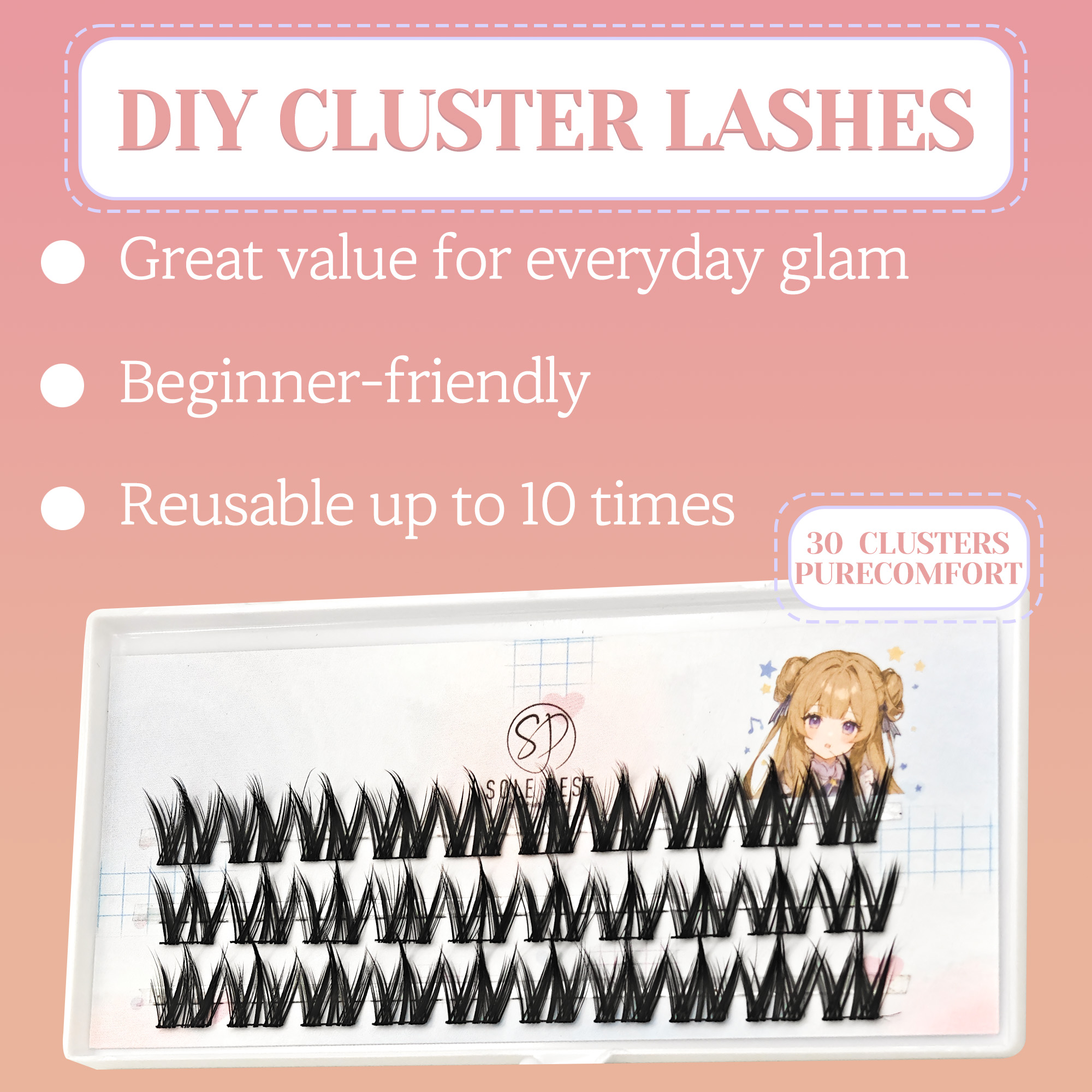 30 clusters of anime-style las - đánh giá và giá Eyelash Extension Anime Style
