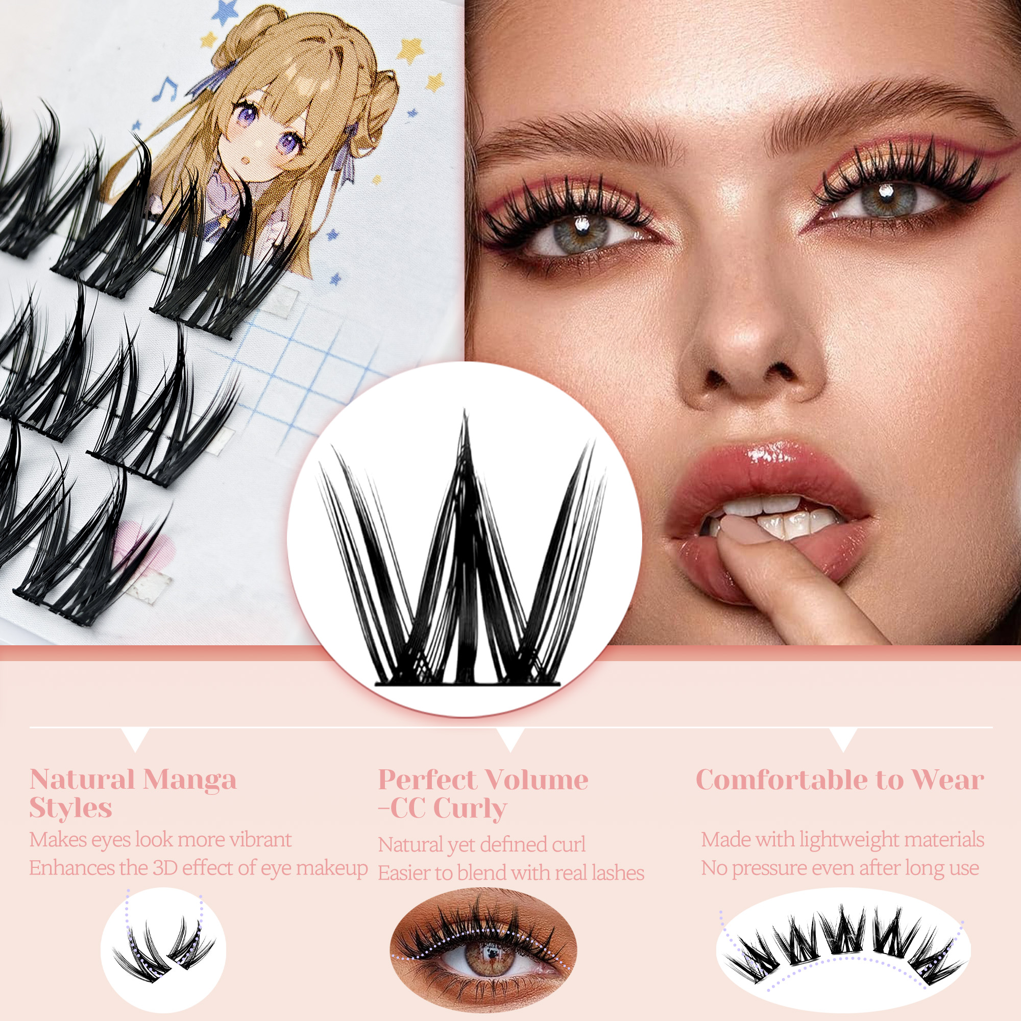 30 clusters of anime-style las - đánh giá và giá Eyelash Extension Anime Style