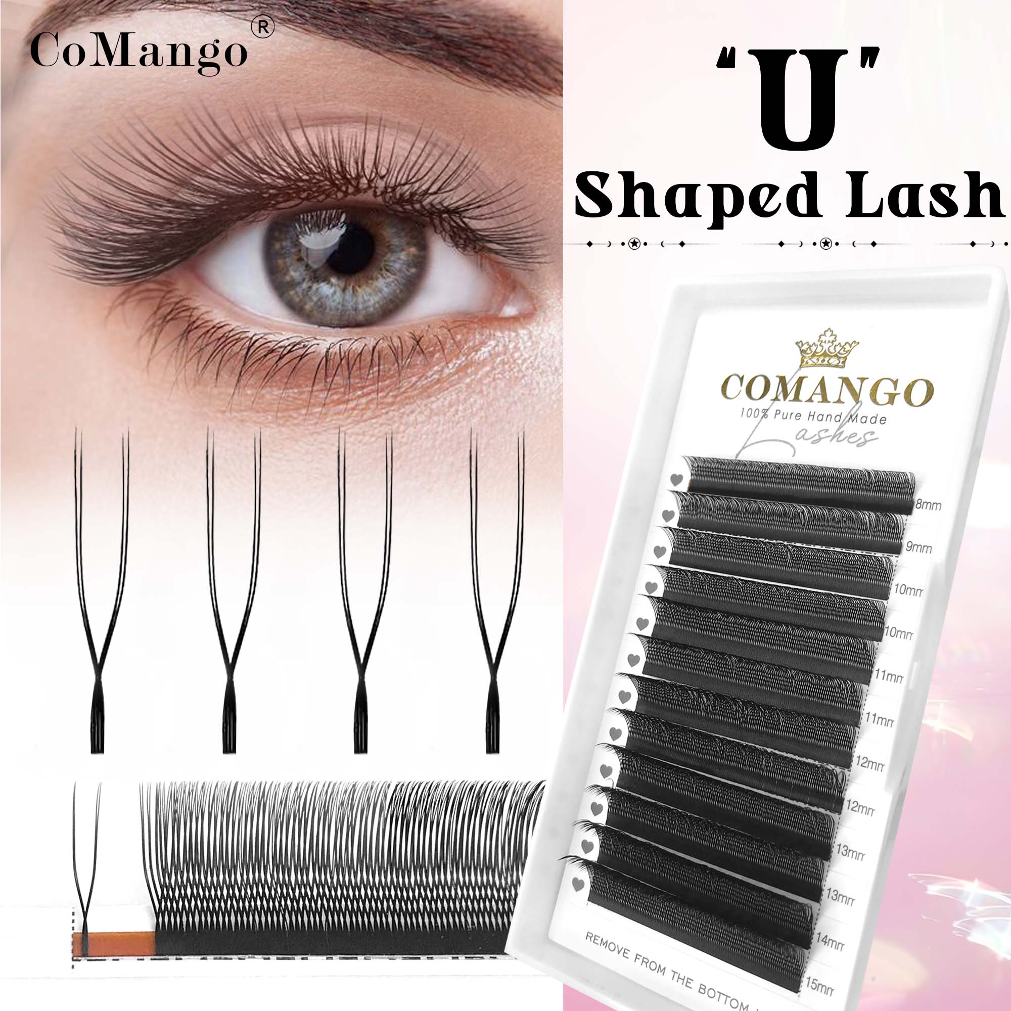 CoMango U Shaped Parallel Flow - đánh giá và giá Eyelash Extension Volume Styles
