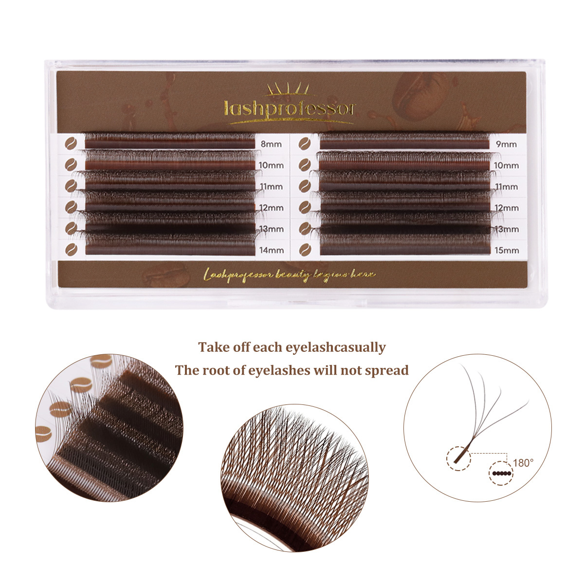 Lashprofessor Brown 4D W Shape - đánh giá và giá Eyelash Extension Volume Styles