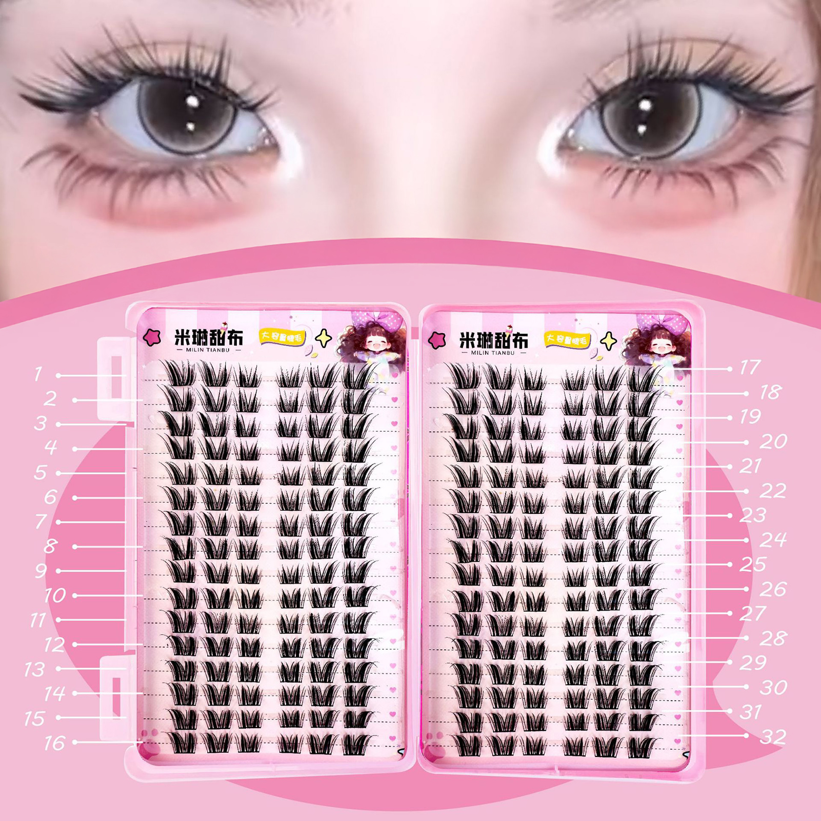 32Rows Anime Cosplay Korean Fa - đánh giá và giá Eyelash Extension Anime Style