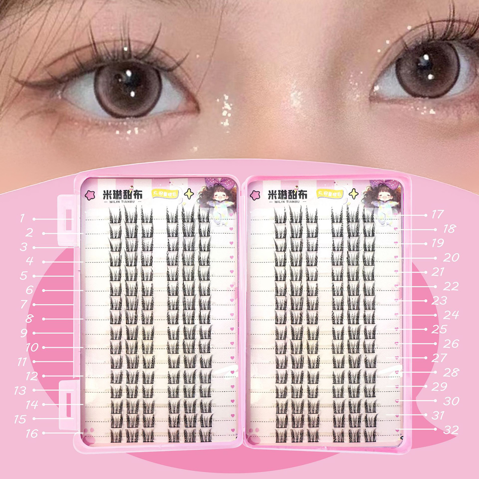 32Rows Anime Cosplay Korean Fa - đánh giá và giá Eyelash Extension Anime Style